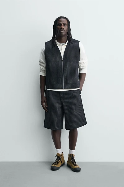 GILET EN DENIM À RAYURES