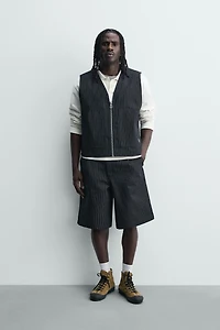 GILET EN DENIM À RAYURES