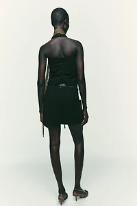 PLEATED WRAP SKORT