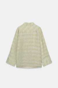 ZW COLLECTION 100% LINEN PLAID SHIRT