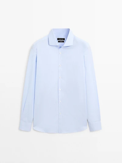 Chemise slim micro-carreaux 100 % coton