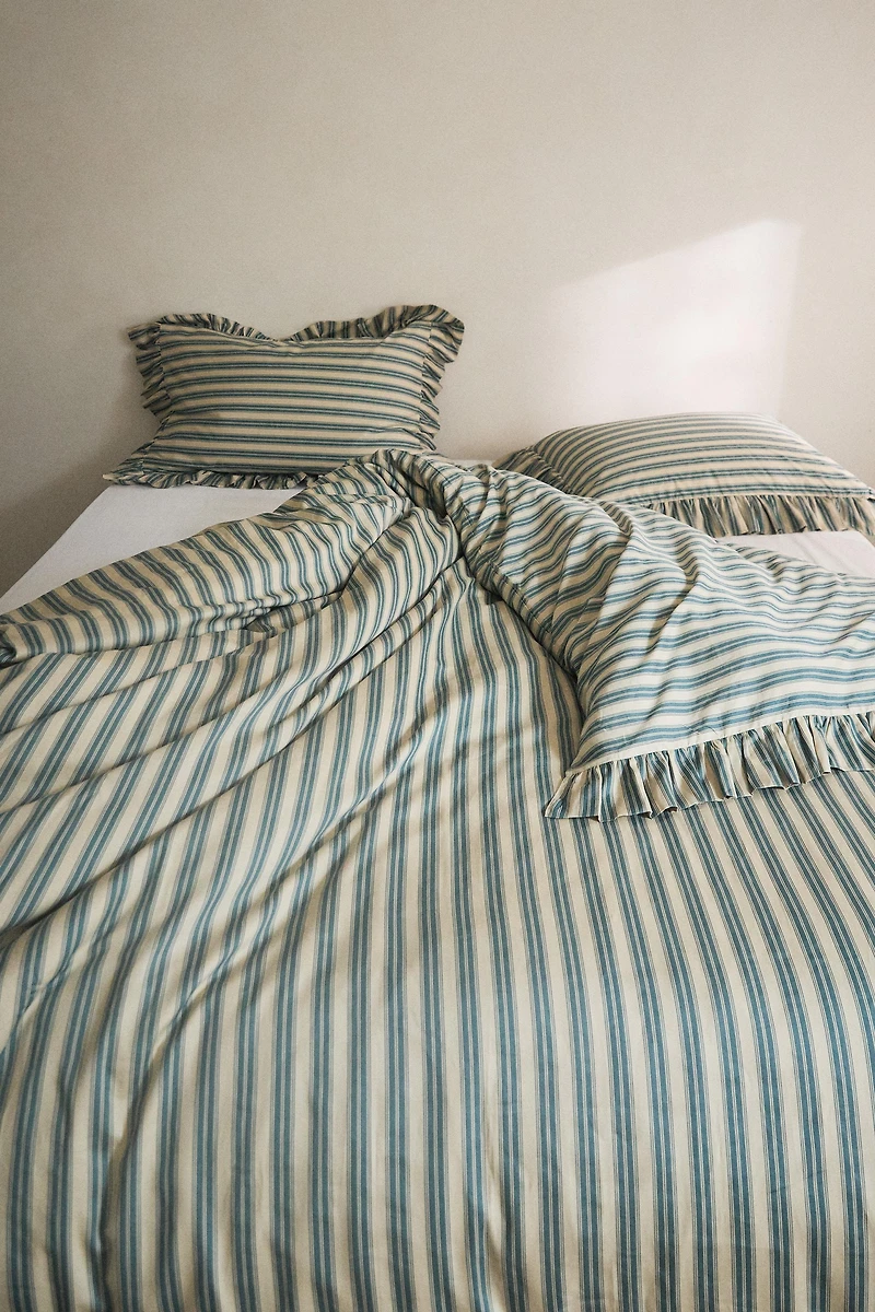 HOUSSE DE COUETTE RAYURES VOLANT | KATHARINE POLE
