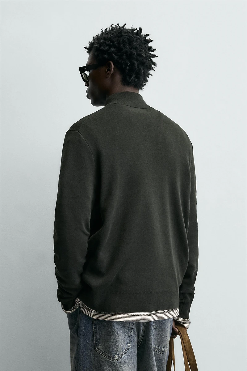 COTTON QUARTER-ZIP JUMPER