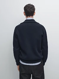 Cardigan fermeture Éclair en coton et laine