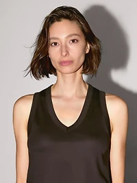 Mercerised cotton V-neck T-shirt