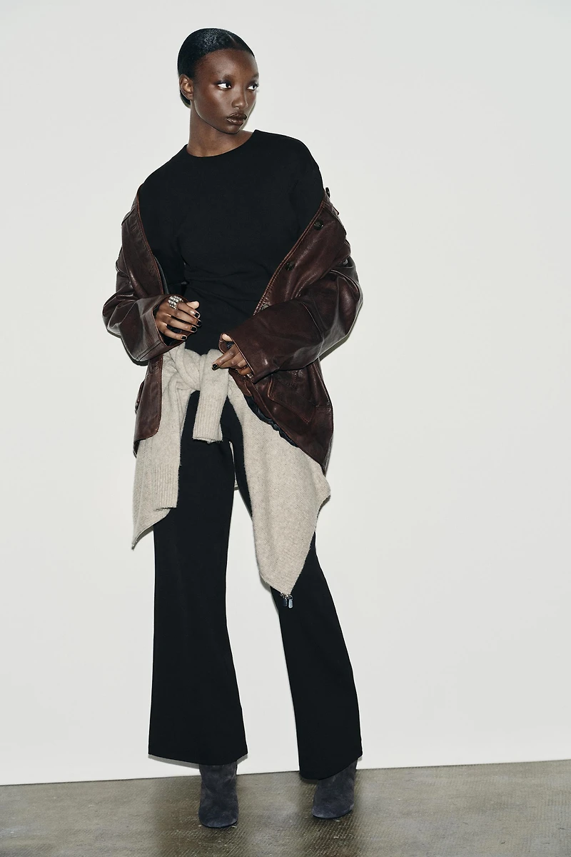 INTERLOCK WIDE LEG PANTS