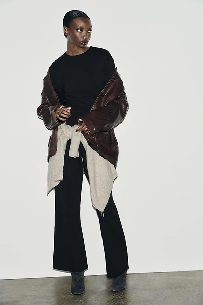 INTERLOCK WIDE LEG PANTS