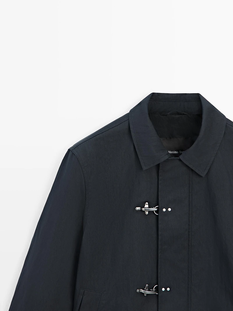 Cotton blend toggle jacket