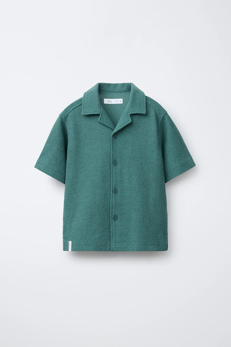RUSTIC TOWEL EFFECT BOWLING SHIRT