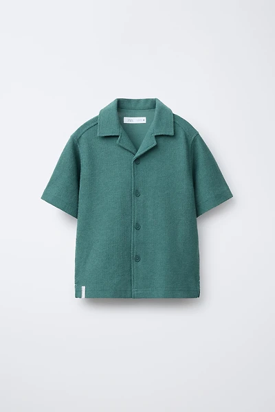 RUSTIC TOWEL EFFECT BOWLING SHIRT