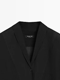 Flowing semi-sheer shirt with chest detail