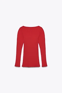SEAMLESS RIB BOW TOP