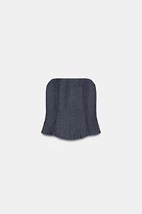 TRF DENIM BANDEAU TOP