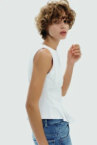 PLEATED ZIP TOP