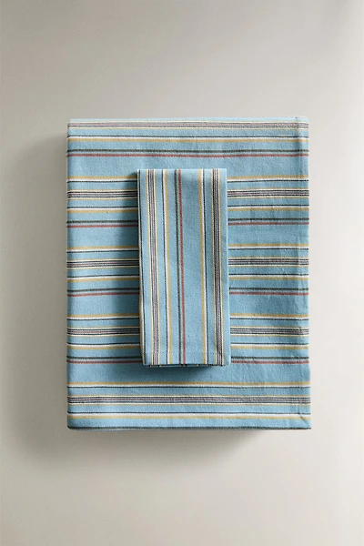 MULTICOLORED STRIPED TABLECLOTH