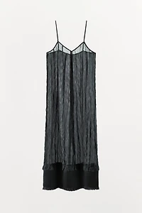 CRINKLED EFFECT STRAPPY DRESS