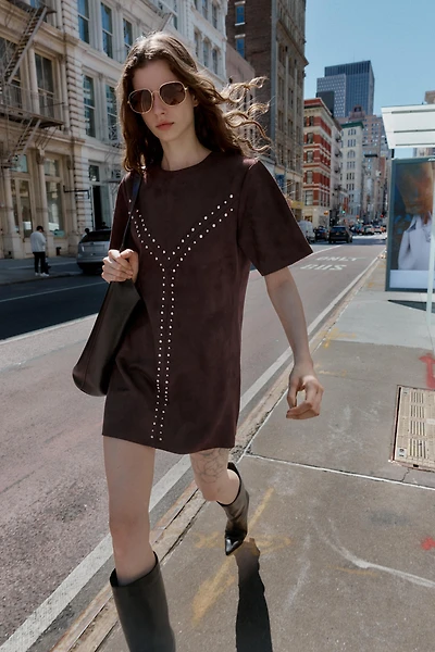 ROBE EFFET DAIM À CLOUS