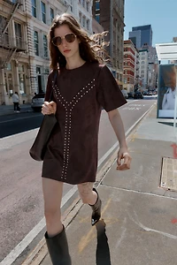 ROBE EFFET DAIM À CLOUS