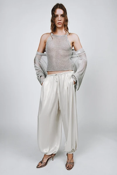 METALLIC THREAD CROCHET TOP