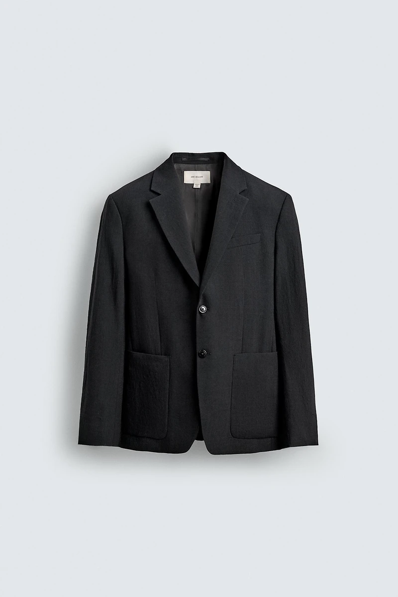 100% WOOL TEXTURED SUIT JACKET