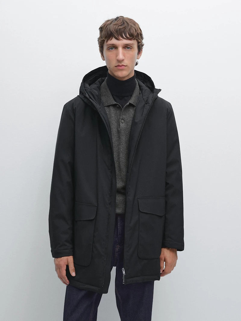 Parka mélange duvet hydrofuge