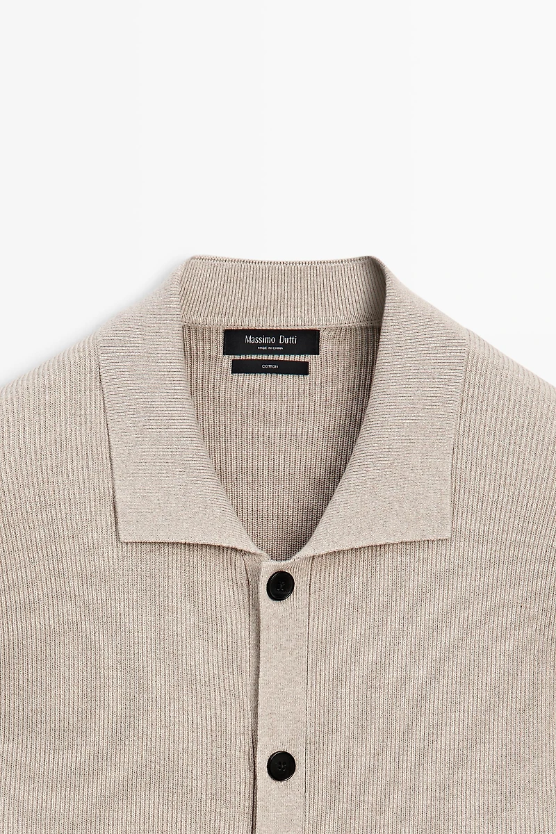 100% cotton knit pocket cardigan