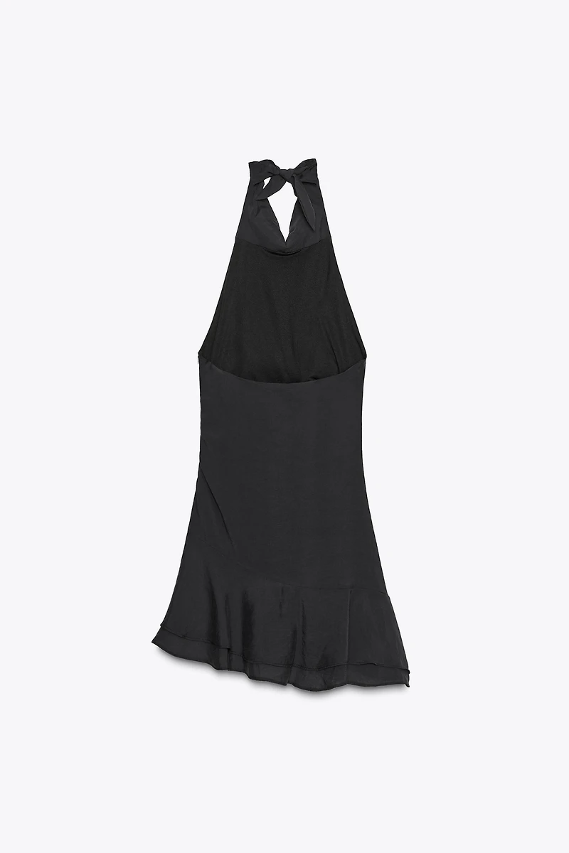 ROBE COURTE ASYMÉTRIQUE HALTER