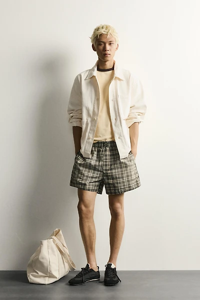 WASHED CHECKERED SHORTS