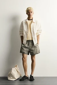WASHED CHECKERED SHORTS