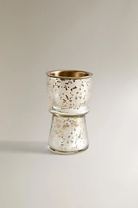 PHOTOPHORE VERRE MÉTALLISÉ NOËL