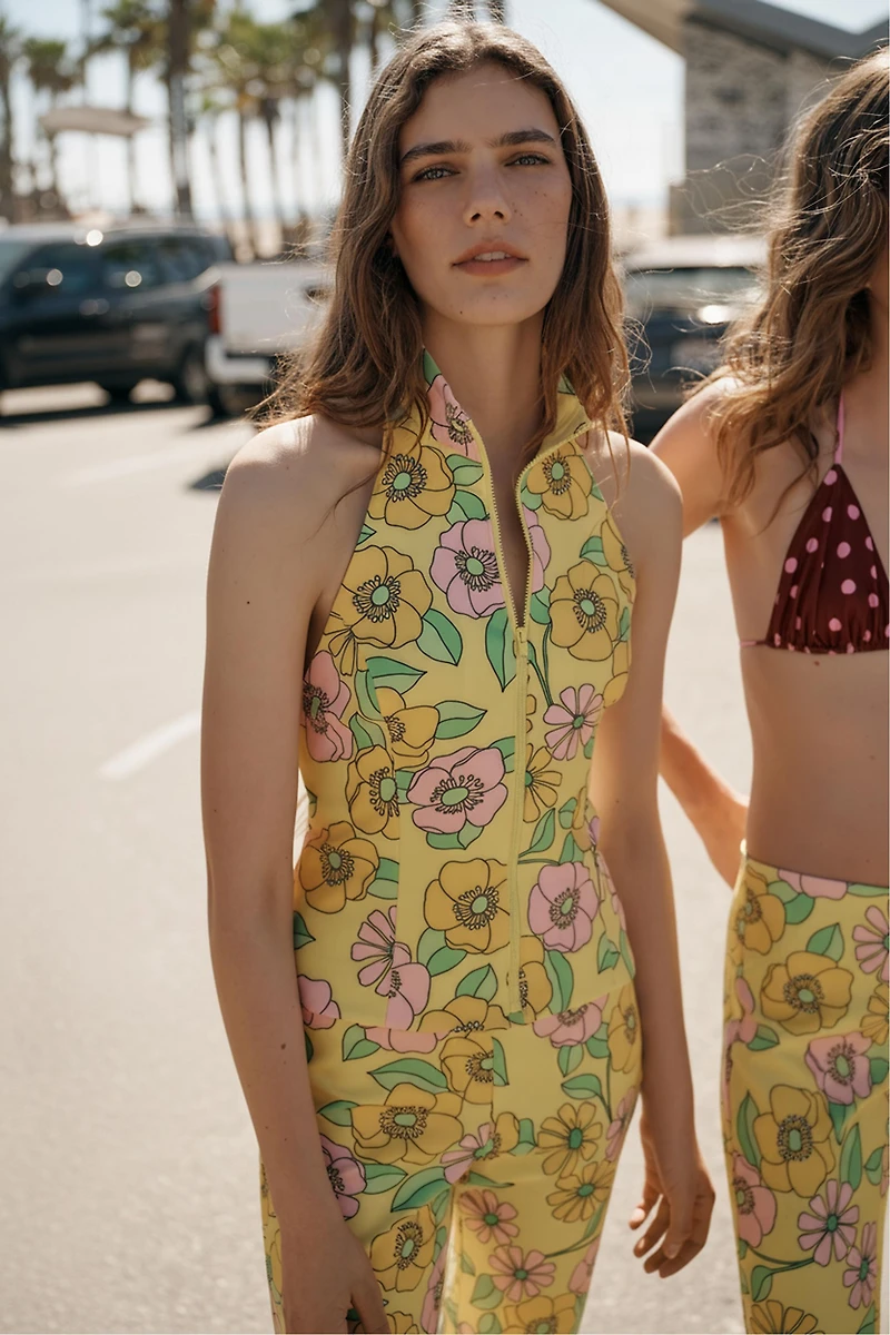 FLORAL HALTER TOP