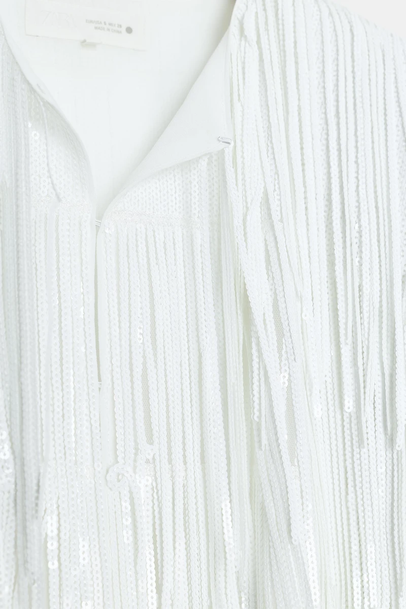 ZW COLLECTION SEQUIN FRINGE JACKET