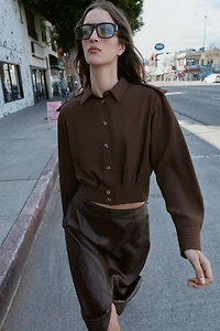 SHORT SHIRT WITH SHOULDER TABS