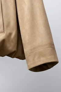 FAUX SUEDE BOMBER JACKET