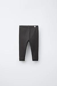 RIBBED LEGGINGS WITH LABEL