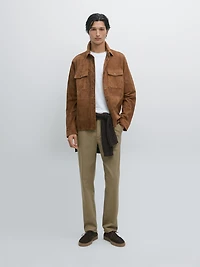 Slim fit textured trousers