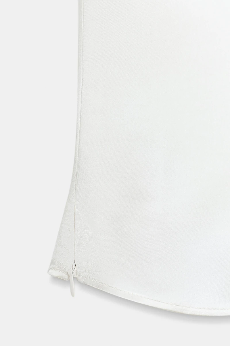 SATIN EFFECT TOP WITH SIDE BUTTONS