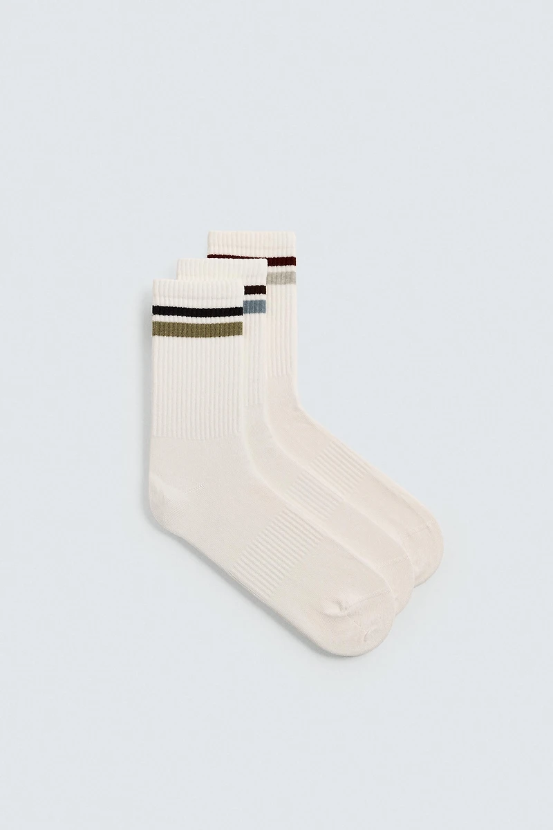 3-PACK STRIPED SOCKS