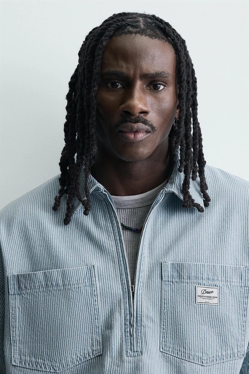 WASHED STRIPED BOXY FIT POLO