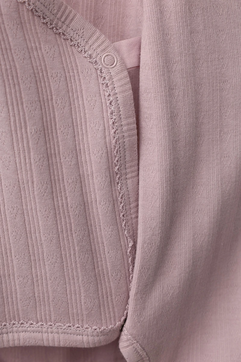 0-6 MOIS/ LOT DE TROIS BODYS MANCHES LONGUES COL KIMONO