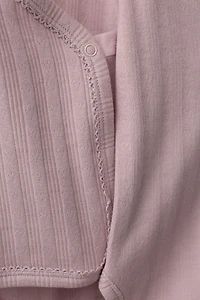 0-6 MOIS/ LOT DE TROIS BODYS MANCHES LONGUES COL KIMONO