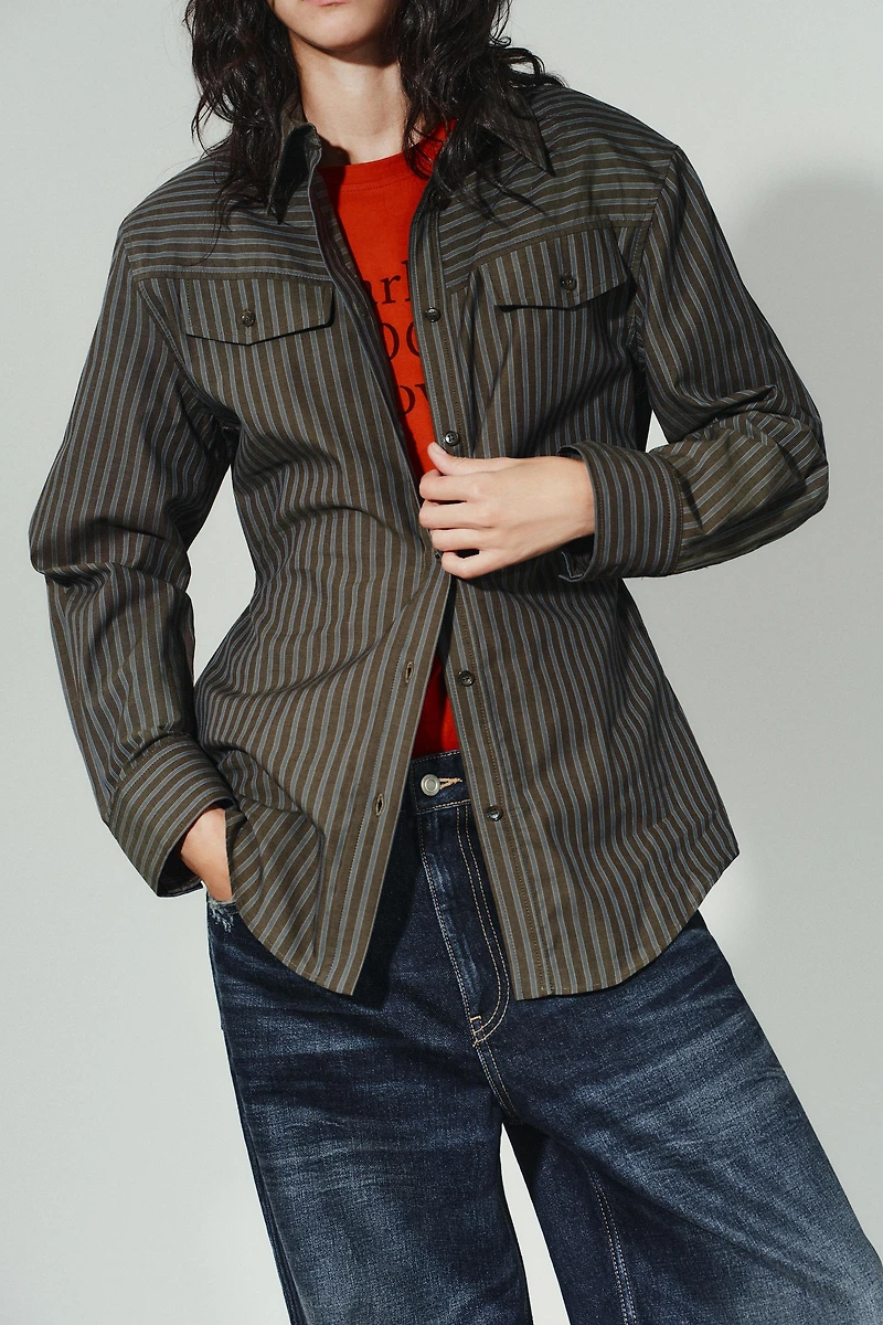CHEMISE EN POPELINE RAYÉE