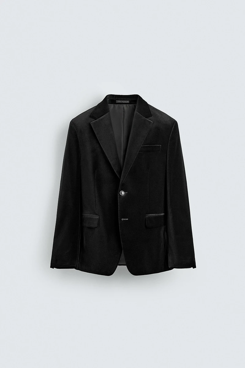 REGULAR FIT VELVET BLAZER