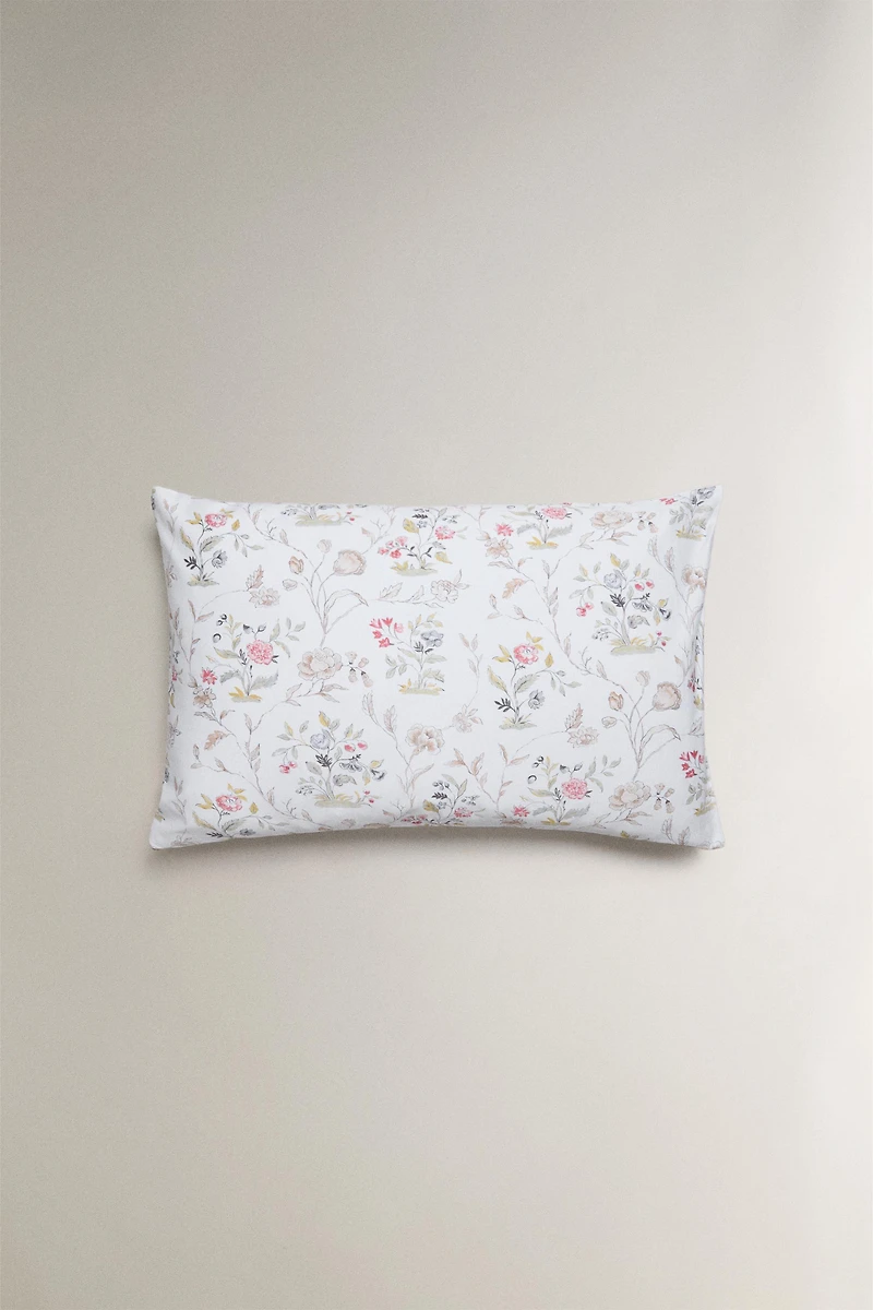 FLORAL SATEEN PILLOWCASE