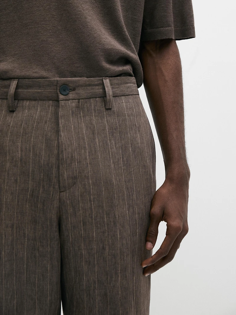 Striped linen trousers