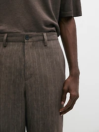 Striped linen trousers