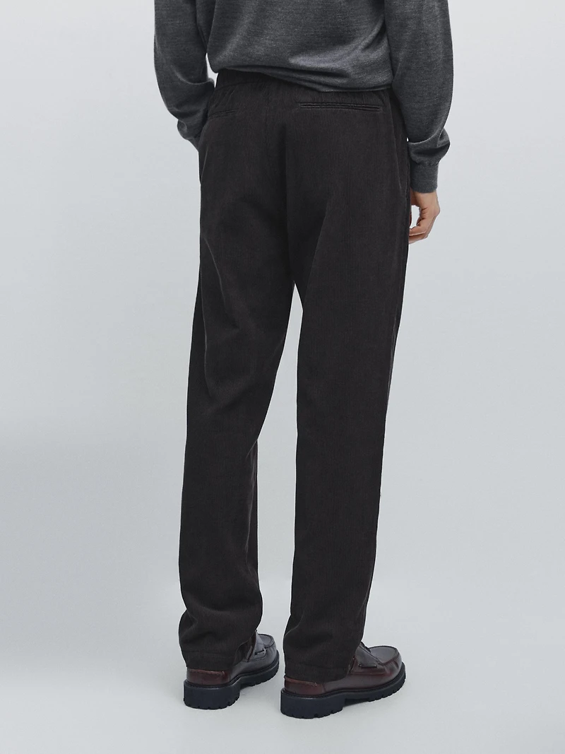 Corduroy jogger fit trousers