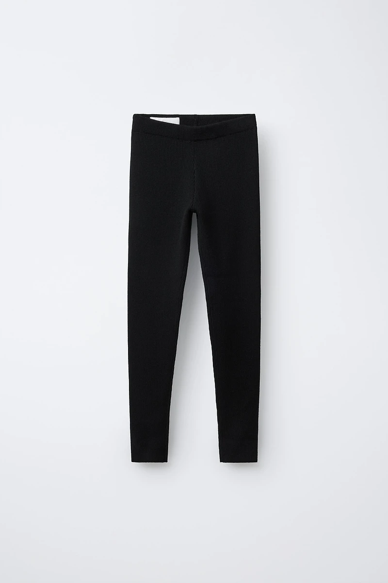 RIBBED KNIT LEGGINGS