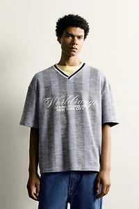 RETRO SOCCER JACQUARD EMBROIDERED SWEATSHIRT