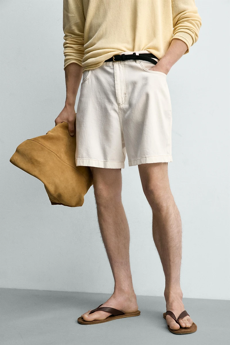 SHORT RELAXED FIT EN LYOCELL MÉLANGÉ